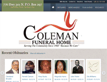 Tablet Screenshot of colemanfh.com
